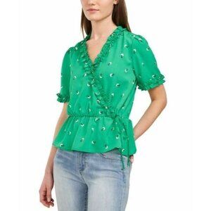 Riley & Rae Short Sleeve Ruffle Floral Blouse. Size Medium. New With Tags.